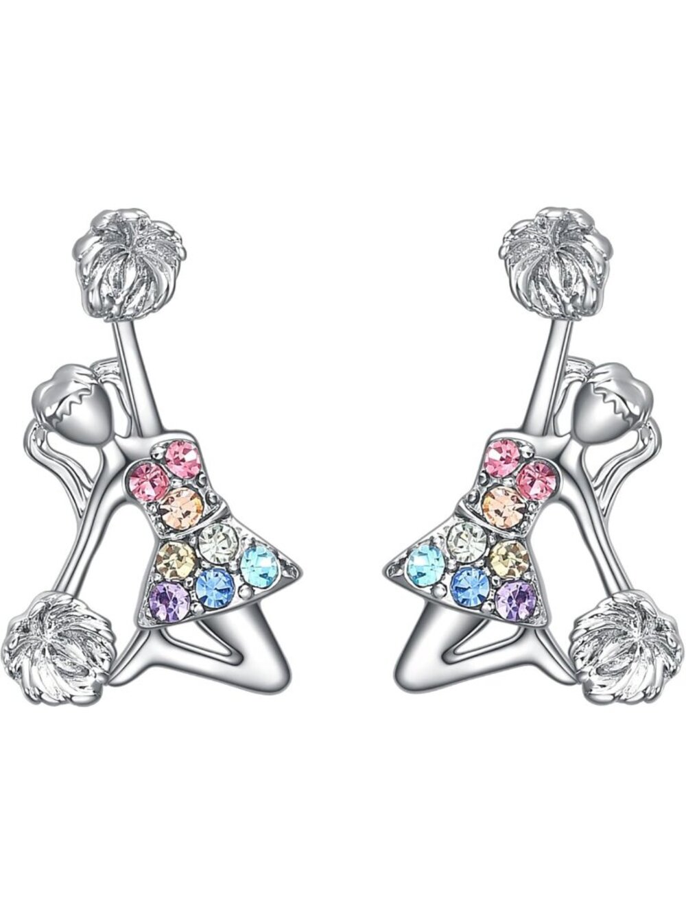 Cheerleader Stud Earrings for Girls | Sport Jewelry & Accessories | Perfect Gift